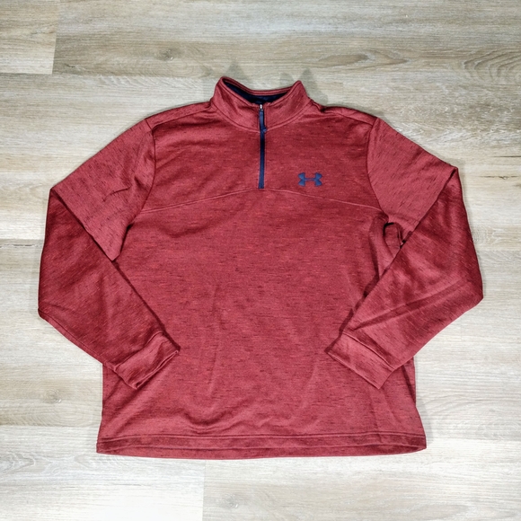 Under Armour Other - Under Armour Red Quarter-Zip Pullover Men XL Relaxed Casual Fall Winter Fashion